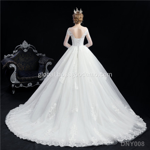  Luxury Crystal luxury china Turkey Istanbul cheapest Manufacturer Long Tail Ball Gown second hand wedding dresses for women Supplier